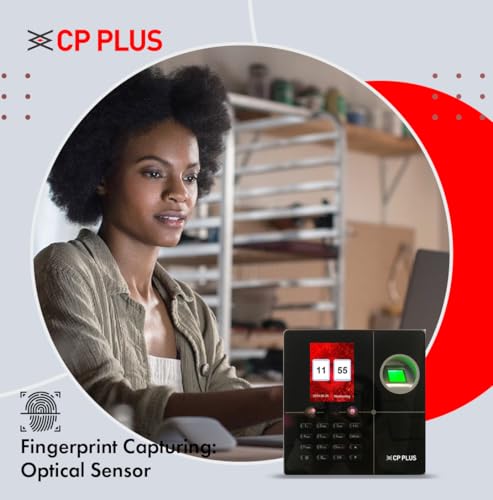 Image of CP PLUS Face & Fingerprint Time and Attendance Machine | Biometric System with ID Card & Password Access | Built-in Battery | Fast Recognition ≤1s | 1000 Face & 10000 Finger | CP-VTA-M1143