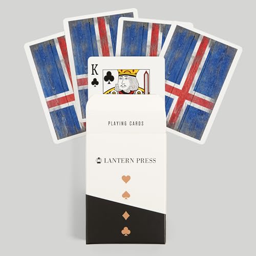 Lantern Press Rustic Iceland Bandera, 52 Naipes Póker miniatura 6