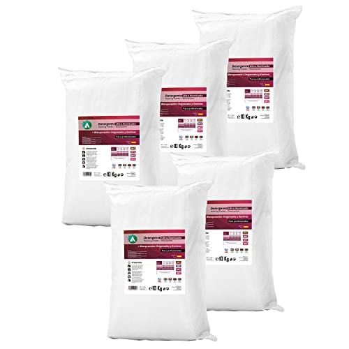 Detergente en polvo para lavadora 50 kg - Atomizado con oxígeno activo y enzimas - detergente profesional para ropa blanca y de color - limpieza avanzada - gran formato - ULTRA VITACAB