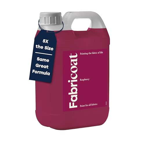 Fabricoat - Fabric Paint for Furniture - 85 oz / 2.5L Raspberry - Restore or Change the Color of Couches, Chairs, Upholstery, Soft Furnishings, Car Interiors, Clothing, & Footwear