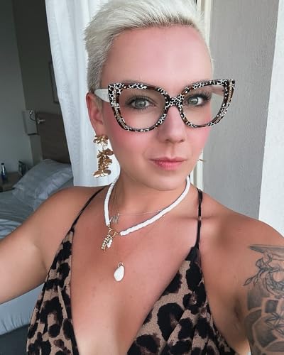Image of Zeelool Cat Eye Blue Light Blocking Glasses Acetate Frame Women Eyeglasses JGM182863-02 Leopard, Medium