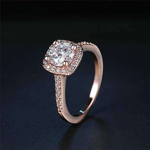Preisvergleich Produktbild WZYMNJZ Silber Überzogene Ringe Für Frauen Kristall Engagement Hochzeit Versprechen Fingerringe Für Frauen Schmuck Zubehör Ringe