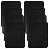 8 Stück Bügelflicken, Schwarze Flicken zum Aufbügeln, 12 * 9.5 cm Selbstklebende Stoffflicken zur Kleidungsausbesserung, Klebrige Bügelflicken für Hosen, Jacken, Hosenlöcher
