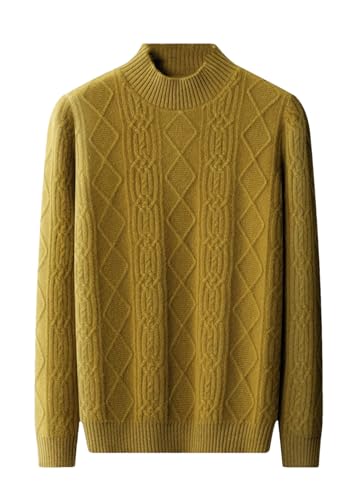 Dcvmvmn Men's Merino Wool Half High Collar Sweater Thickened Knitting Jumper Solid Color Pullover Sweater