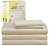 California Design Den Split King Bed Sheets Set, 400 Thread Count - 100% Cotton Sateen - Soft, Breathable & Cooling Bed Sheets for Adjustable Beds, 5-Pc Deep Pocket Bed Sheets - Beige