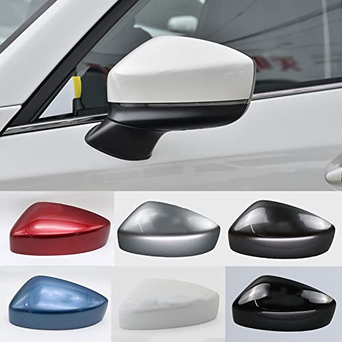 HYEBNP Cubierta de Espejo retrovisor Exterior de Coche, Carcasa de Puerta Lateral, Tapa Lateral, Compatible con Maz-da CX5 CX-5 2017 2018, Color Rojo, Izquierda(Black Right Side)