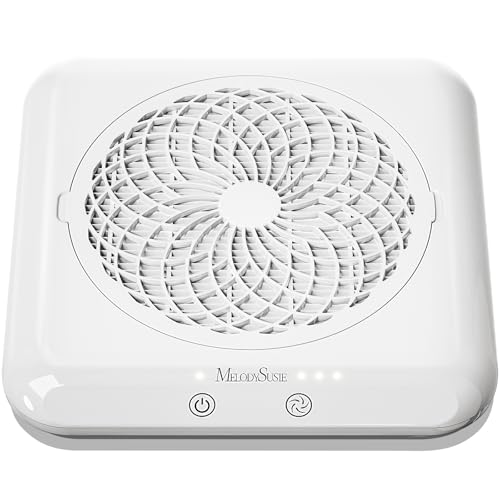 Image of MelodySusie Professional Nail Dust Collector with Max Suction Power,SProF 4500RPM Nail Vacuum Fan with 3 Suction Modes,Touch Control & 360-Degree Capture Trusted Tool for Nail Tech & Salon Use,White