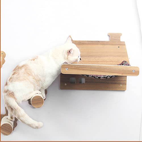 Katzen Kletterwand,Inkl Katzen Hängematte zur Wandmontage & 2 *Kletterstufe , Kratzbäume und Sitzstangen zum Schlafen, Spielen, Klettern und Faulenzen – Modernes Katzenbett und Möbel - Image 5