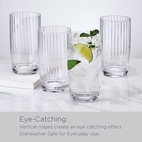 Mikasa Optic Set of 4 Highball Beverage Tall Glasses, 18 Ounce by Mikasa - Used condition - Image 5