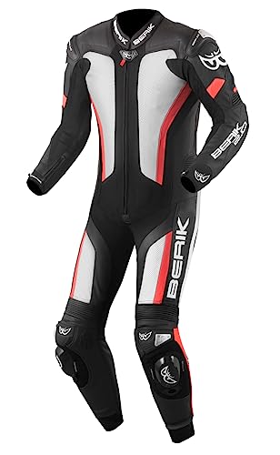 Berik Losail Tuta in moto un pezzo, nero/bianco/rosso, 54