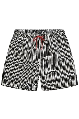 Jay-PI Bañador Corto Jay-PI, Ropa de Playa, Cintura elástica, Rayas, hasta la Talla 8 XL Negro 6XL 828364130-6XL