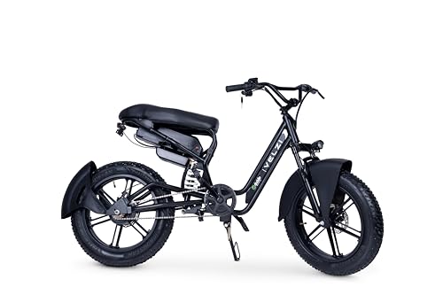 Image of Velzi Electric Cycle for Adults | Fat Tyre E-Bike | Dual Suspension | 25 km /h Top Speed | Comfortable Upright Ride | Stylish Urban Commuter Electric Bicycle (Onyx Black)