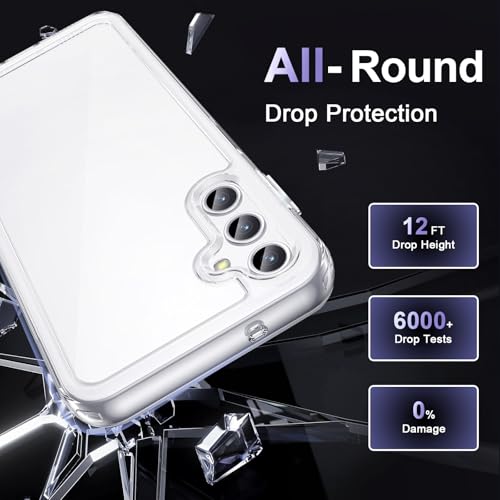 Image of Case for Samsung Galaxy A14 5G /4G, Military Grade Drop Protection Phone Case, Yellowing Resistant, Anti-Scratch Hard PC Back, Shockproof Hard Ultra-Thin Protective Cover, Clear