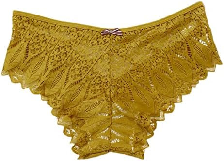 DFEK Women's Bikini Women's Thongs, T Back Low Waist See Through Comfy Panties Cotton Seamless Lace Thongs for Women
