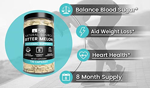 Bitter Melon, 730 Capsules, 1245mg Serving, 8 Month Supply, 100% Pure & Natural Herbal Supplement with No Fillers, Non-GMO & Made in USA, Undiluted with No Additives