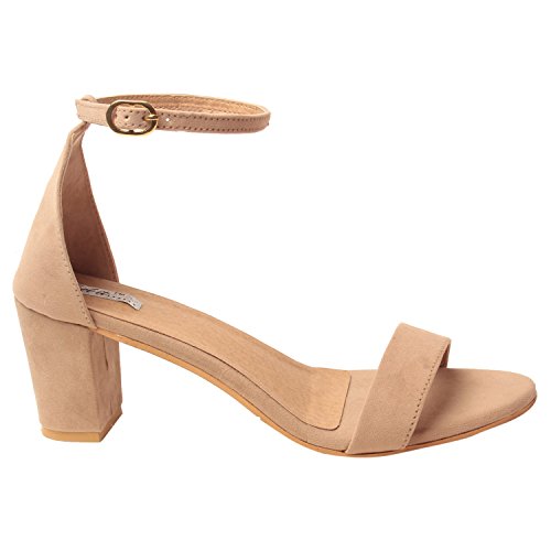 Image of Feel it Leatherite Black Color Block Heel Sandals for Women's & Girl's