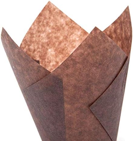 50 Bakery Direct Chocolate Brown Tulip Muffin Wraps Cases Premium Recyclable Paper