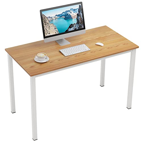 Need Kleiner Computertisch 80 Cm – Klappbar, Kein Montage Nötig, Teak & Weiß, Stabile Platte