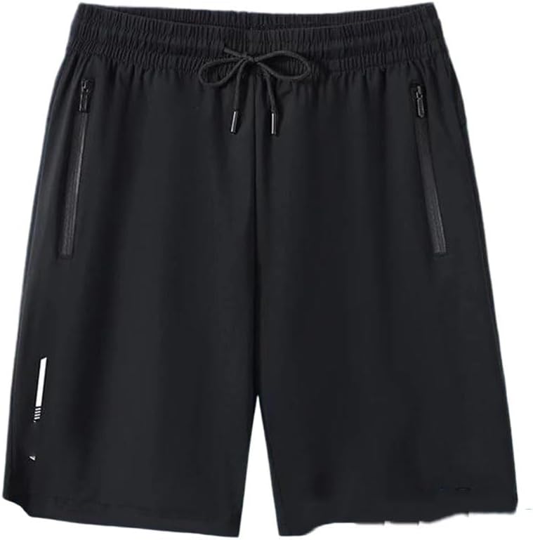 Men Summer Thin Stretch Zipper Pocket Quick Dry Breathable Loose Casual Sports Plus Size Shorts