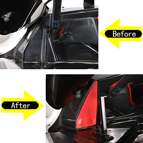Image of Engine Bay Front Wall Cover Trim Compatible with Corvette C8 Stingray 2020-2023 Aluminum Alloy Red 2PCS Engine compartment Interior Decoration Accessories