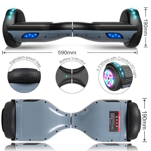 Image of LIEAGLE Self Balancing Scooter, 6.5 inch Self Balancing Scooter with Two Wheels LED Lights for Kids Adults