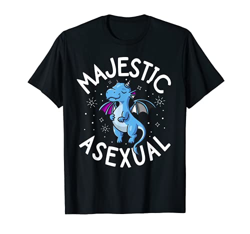Majestic Asexual Dragon Kawaii Pride Stuff LGBT Geek Nerd t-shirt, Preto, S
