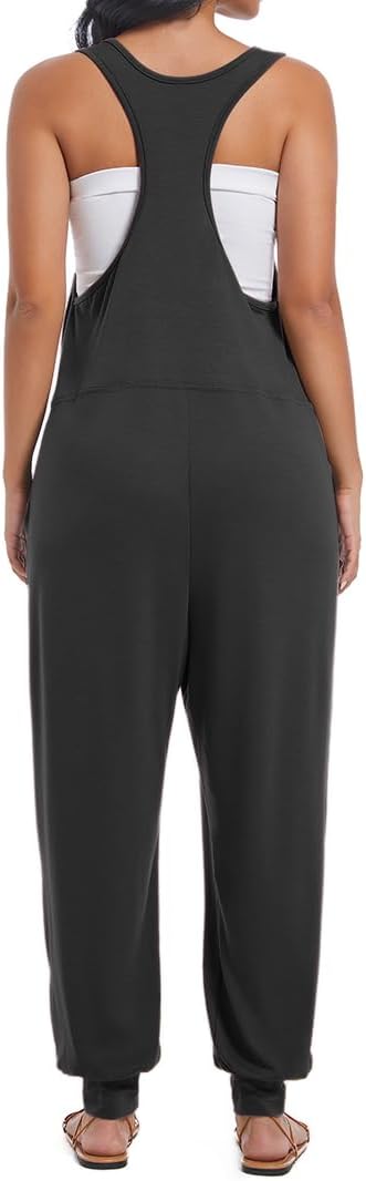 Women's Casual Loose Sleeveless Jumpsuits Harem Long Pants Romper Overalls with Pockets Summer Trendy Outfits - Image 6