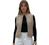 MATINEE Women's Lightweight Featherlight Vest Outdoor Puffer Vest Gilet Coat.… (UK, Numeric, 12, Regular, Regular, BEIGE)