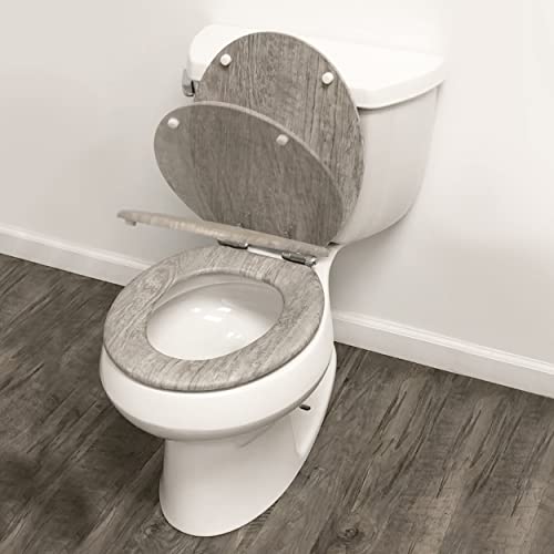 Ginsey Home+Solutions Distressed Grey Wood Round Toilet Seat 12015 - Image 6