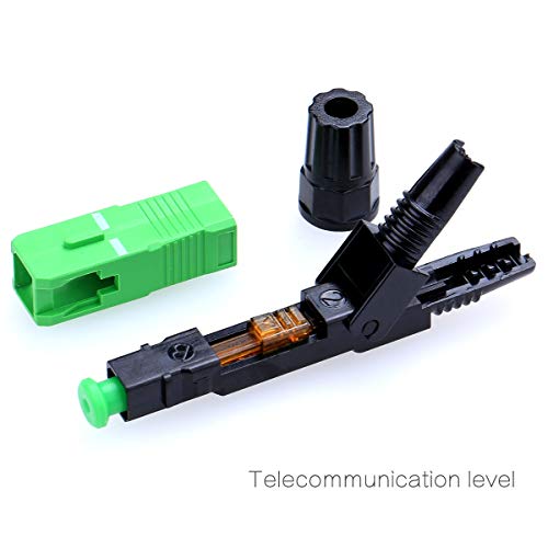 Ftth Sc/Apc-P Single-Mode Optical Fiber Cable Quick And Fast Connector Adapter For Catv Network(10Pcs Green Black) #TOP2