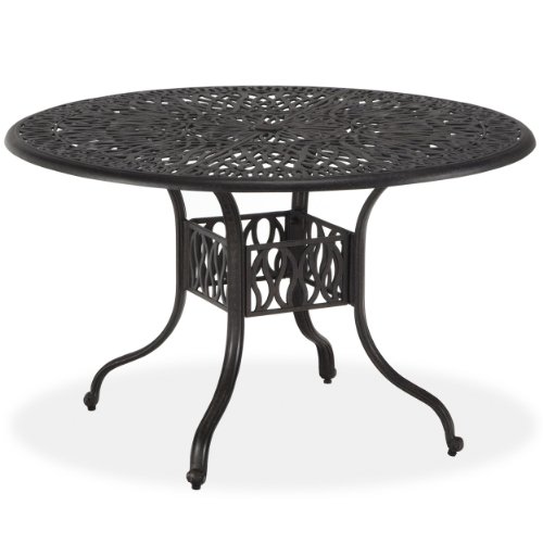 Homestyles Capri Outdoor Dining Table, Floral Blossom, Charcoal
