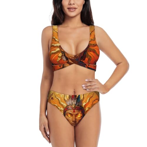 Maillot de bain deux pièces pour femme avec push-up et triangle réglable