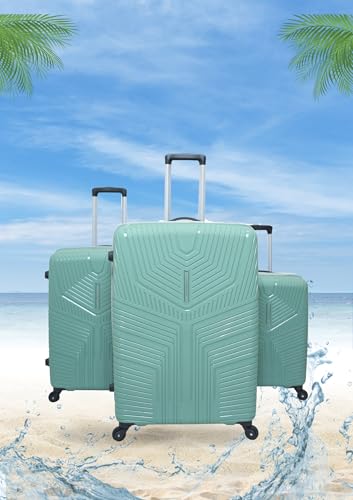 Image of VIP Aristocrat 3 Pc Set Cabin 55 Cm (Small),66 Cm (Medium),76 Cm (Large) 4 Spinner Wheel Trolley,Hard Case Lightweight Bag & Combination Lock Suitcase With 5 Years International Warranty (Slate Green)