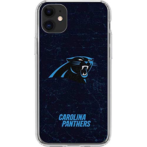 Skinit Clear Phone Case Compatible with iPhone 11 - Officially Licensed NFL Carolina Panthers Distressed Design