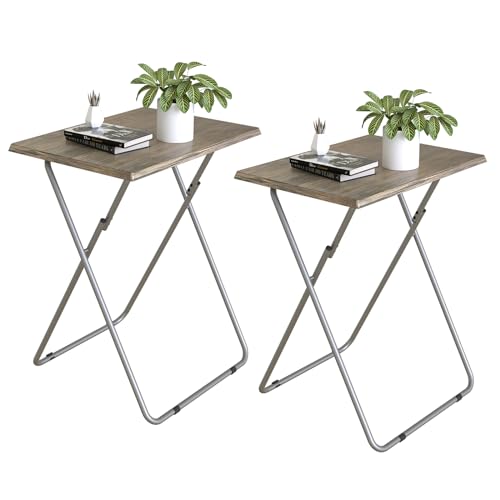 Image of Garden 4 you TV Tray Table TV Dinner Tray with Sturdy MDF Set of 2,Eating Trays for Living Room with No Assembly Required,Small Folding Side Table 15 x 18.9 x 26in (3D,2PCS)