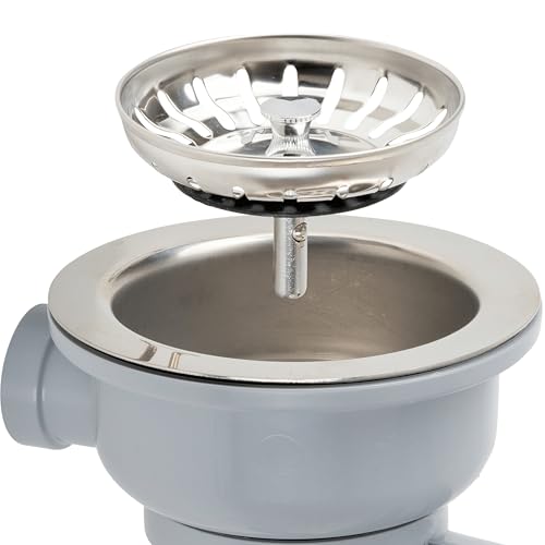 Spülbecken Siebkörbchen, 2 Pack, kompatibel mit IKEA LILLVIKEN 70311541, Ø 80 mm Siebkorb, aus Edelstahl, Korb Zapfen mit Kugel, verbesserte Filter Funktion, Ersatzteil für Lillviken Küchenspülen