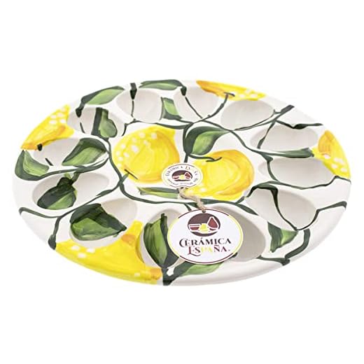 CERÁMICA ESPAÑA | Hueveras | Plato para huevos rellenos | Bandeja cerámica | Plato con huevos | Plato huevos modelo - M02 | Decoración 100% hecho a mano | 25.5x25.5x2.5 cm