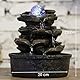 Zen’Light - Zimmerbrunnen Little Rock - Naturwasserfall mit Steineffekt und farbigem LED-Licht - Zen Tischdekoration Ideal für Meditation und Entspannung - Feng-Shui-Objekt Glück - H 23cm
