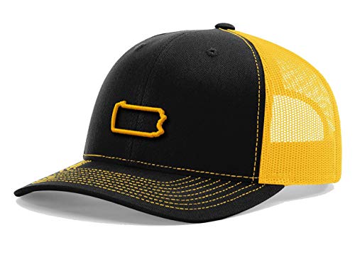 USAMM Pennsylvania Team Pride Snapback Richardson Trucker Hat (Black Gold-Yellow Thread)