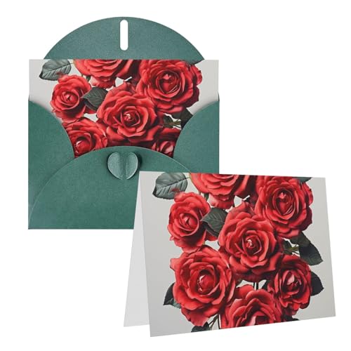 Cartes de vœux vierges avec roses rouges pour célébrer chaque anniversaire et mariage
