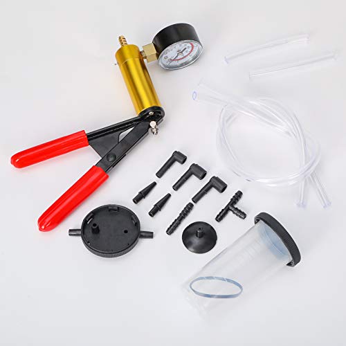 Yonligonju BRAKE BLEEDER KIT With Hand Vacuum Pump With Gauge Adapters Automotive Brake Fluid Bleeding Set thumb #1