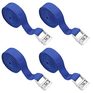 4 Pack Ratchet Tie Down Straps, 4M x 25mm Heavy Duty Tensioning Belts, 250kg Loading Capacity, Lashing Straps, Adjustable Cargo Straps Ratchet Straps for Motorcycle Cargo Trucks Trailer Luggage