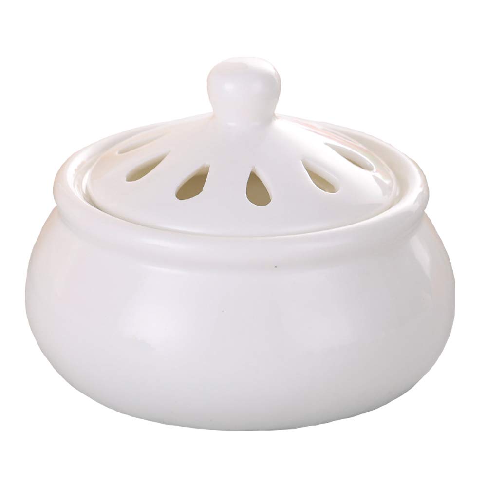 Ceramic Wax Melts Warmer Scented Tart Warmer Essential Oils Warmer Essence Burner Flameless Wax Cube Melter (White)