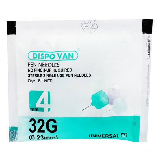 Image of Insulin Pen Needles 32G 4mm, Pack of 30 - Fits All Pens | Ultra-fine 32G 4mm disposable needles, universal fit for all insulin pens. Sterile, single use, low-pain injection.