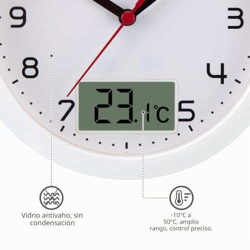 Reloj de baño antihumedad que mide la temperatura interior 6