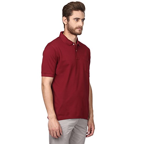 Image of Colorplus Men's Solid Loose Fit Polo (CMKF13528-M8 0XS Dark Maroon)