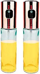 Kit 2 Spray Pulverizador Para Vinagre E Oleo Frasco De Vidro Rose Cozinha Elegante Dosador Reutilizavel Vidro Temperado Tampa Pressao Aco Inox Controle De Quantidade Antivazamento