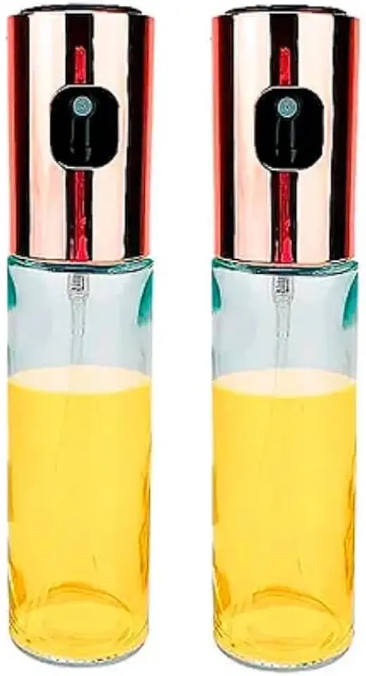 Kit 2 Spray Pulverizador Para Vinagre E Oleo Frasco De Vidro Rose Cozinha Elegante Dosador Reutilizavel Vidro Temperado Tampa Pressao Aco Inox Controle De Quantidade Antivazamento