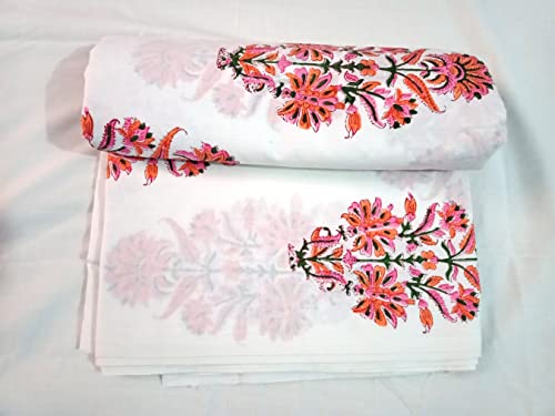 Tissu de coton doux indien au mètre, rouleau de tissu de fleurs pour robe