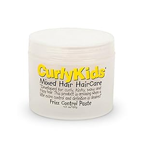 CurlyKids Frizz Control Paste – Anti-Frizz Styling Paste for Curly, Kinky, Coily & Mixed-Texture Hair – Smooth Edges, Tame Flyaways, Maximum Moisture, No Sticky Residue Formula for Kids Haircare, 6oz
